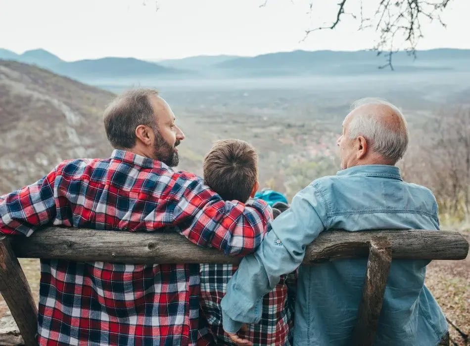 3 generations of men