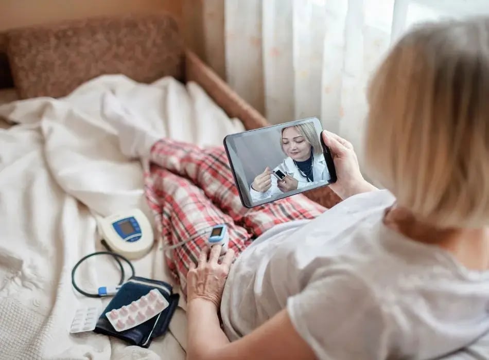 woman checking blood pressure