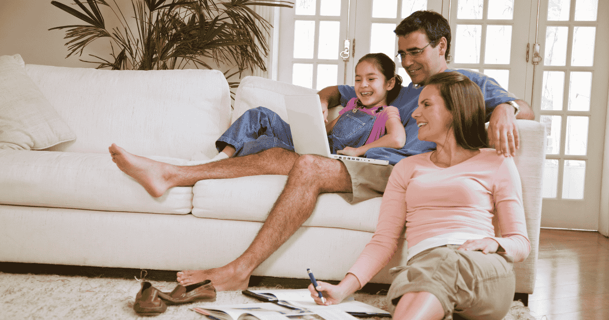 Family in their living room